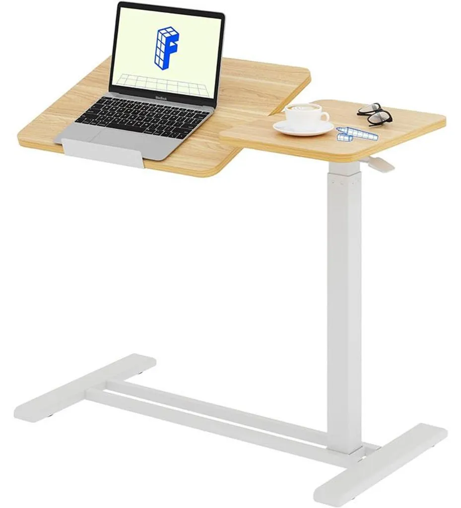 Meuble d'appoint et table de nuit mobile blanche et bois 80 cm