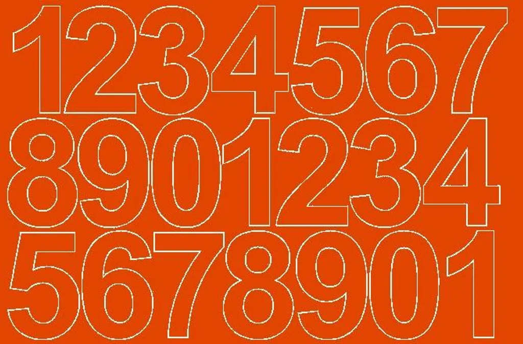 Adesivi numerati autoadesivi, 10 cm, arancione brillante