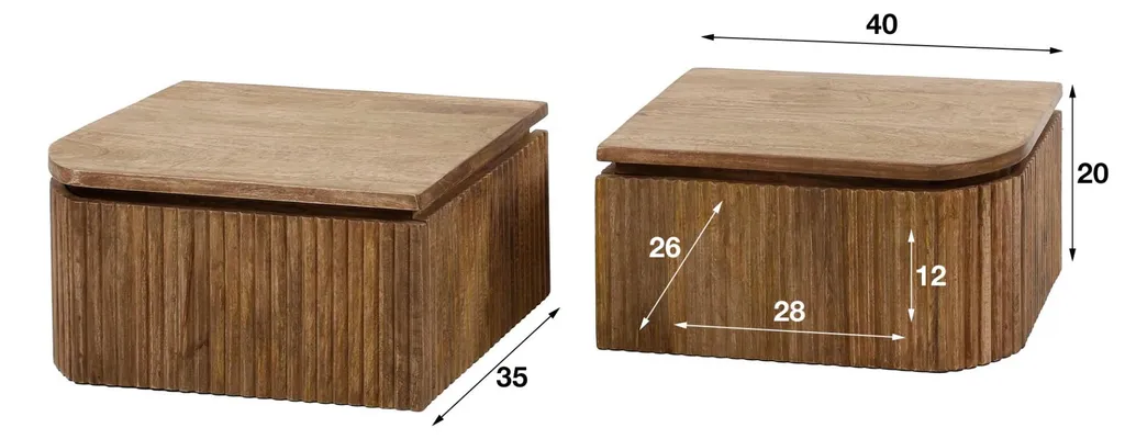 Table de chevet compacte 40 cm brun sable : libérez l'espace au sol - 4