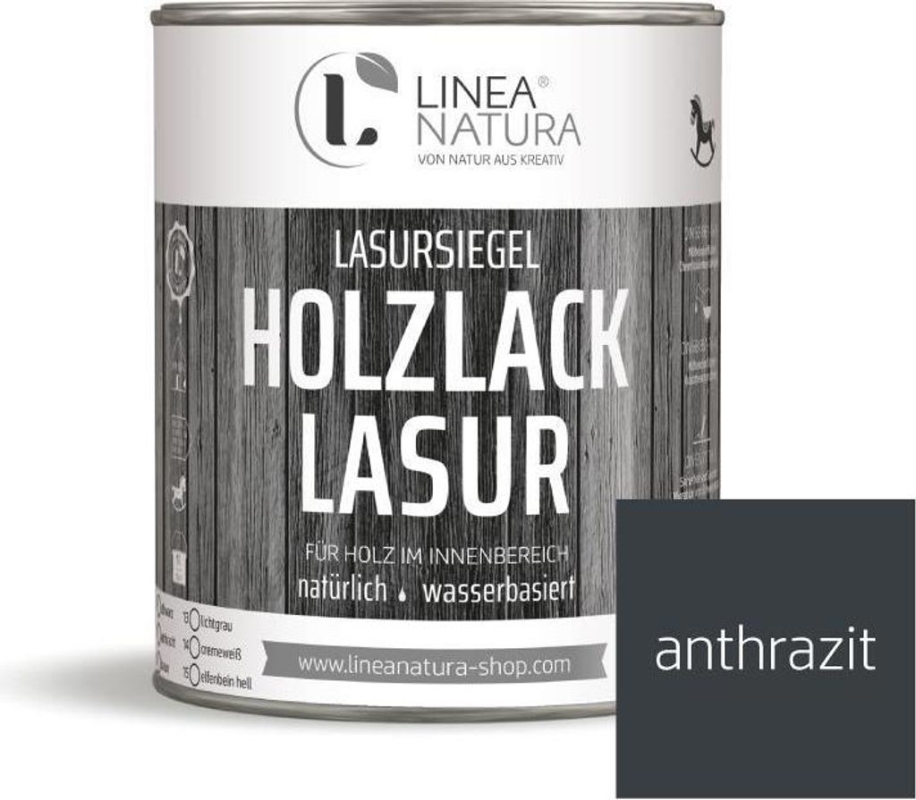 Holzlack Lasur | Möbel | Parkett u.- Treppen im Innenbereich 1 L anthrazit