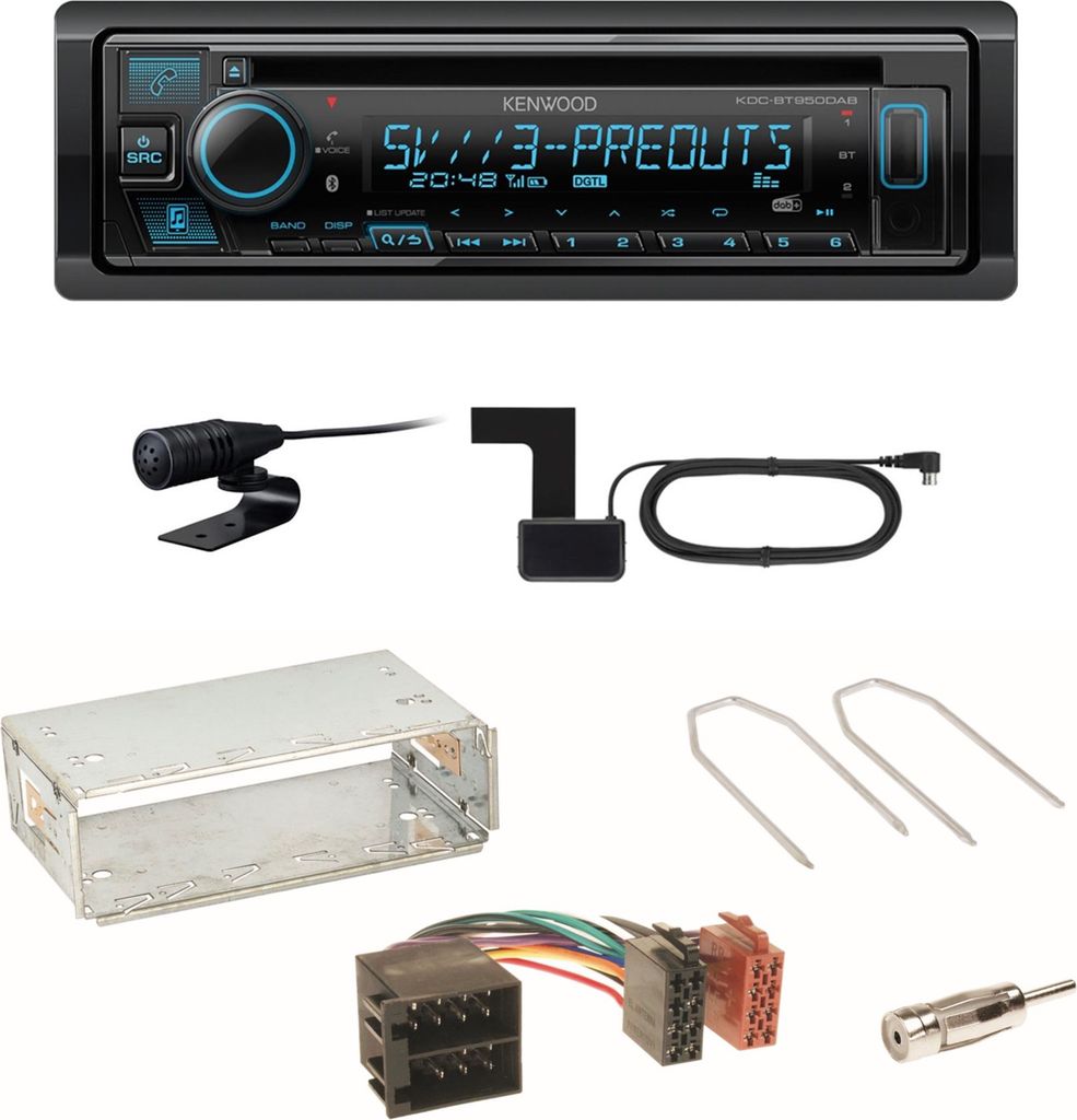 Kenwood KDC-BT950DAB Bluetooth DAB Einbauset für Opel Astra Produktbild 