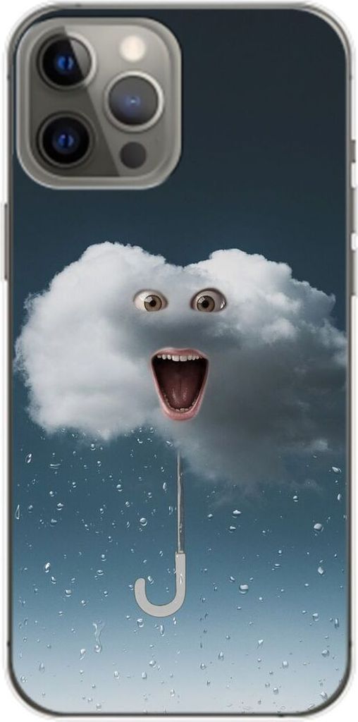 König Design Hülle kompatibel mit Apple iPhone 14 Plus Kunststoff Soft Handyhülle - Handy Case Regenwolke
