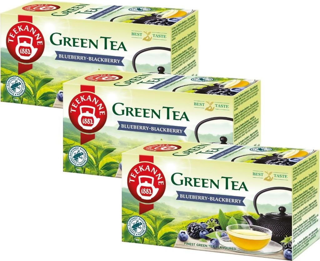 Teekanne Grüner Tee Blaubeere Brombeere 3x 20 Teebeutel - Grüntee im Beutel