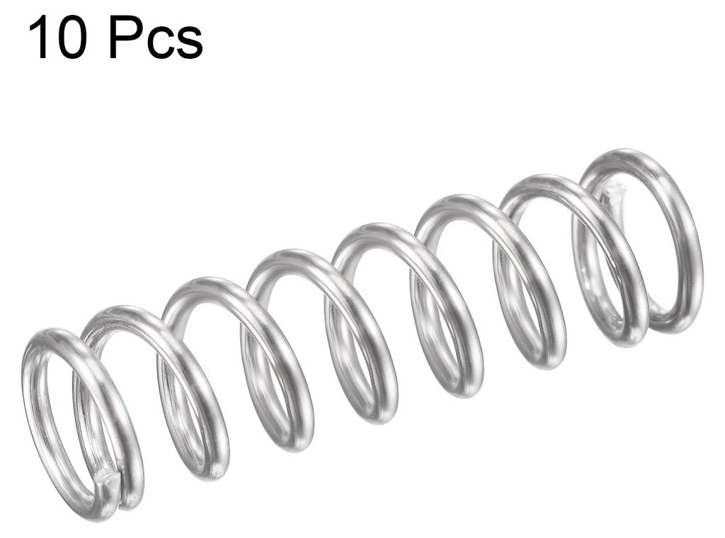 Druckfeder, 304 Edelstahl Druckfedern Silber Spiralfeder Stahlfeder 9mm OD 1,2mm Kabelgr??e 9mm Komprimierte L?nge 30mm L?nge 61,8N Tragf?higkeit 1...