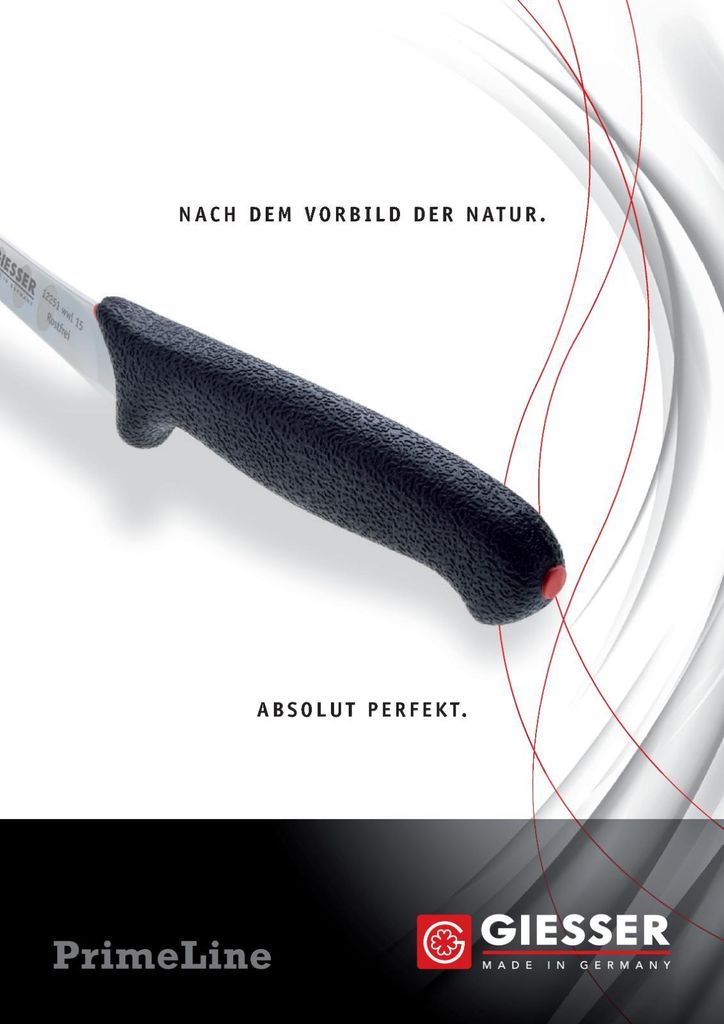 Giesser Messer Zuschneidemesser Hautmesser PrimeLine rutschfest Klinge 22cm gelb