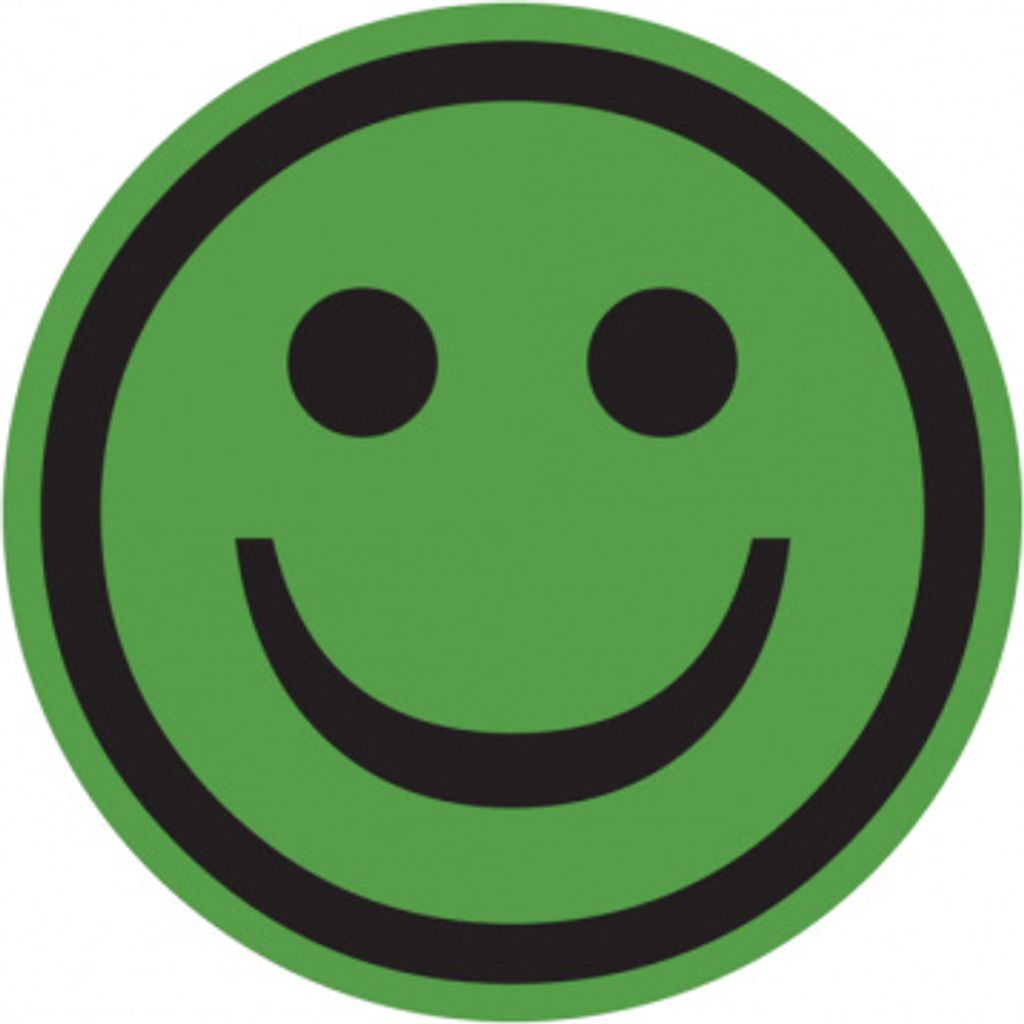 Dreifke Papieretikett, Grüner Smiley - positiv - Rolle à 100 Stk. | Papier s...