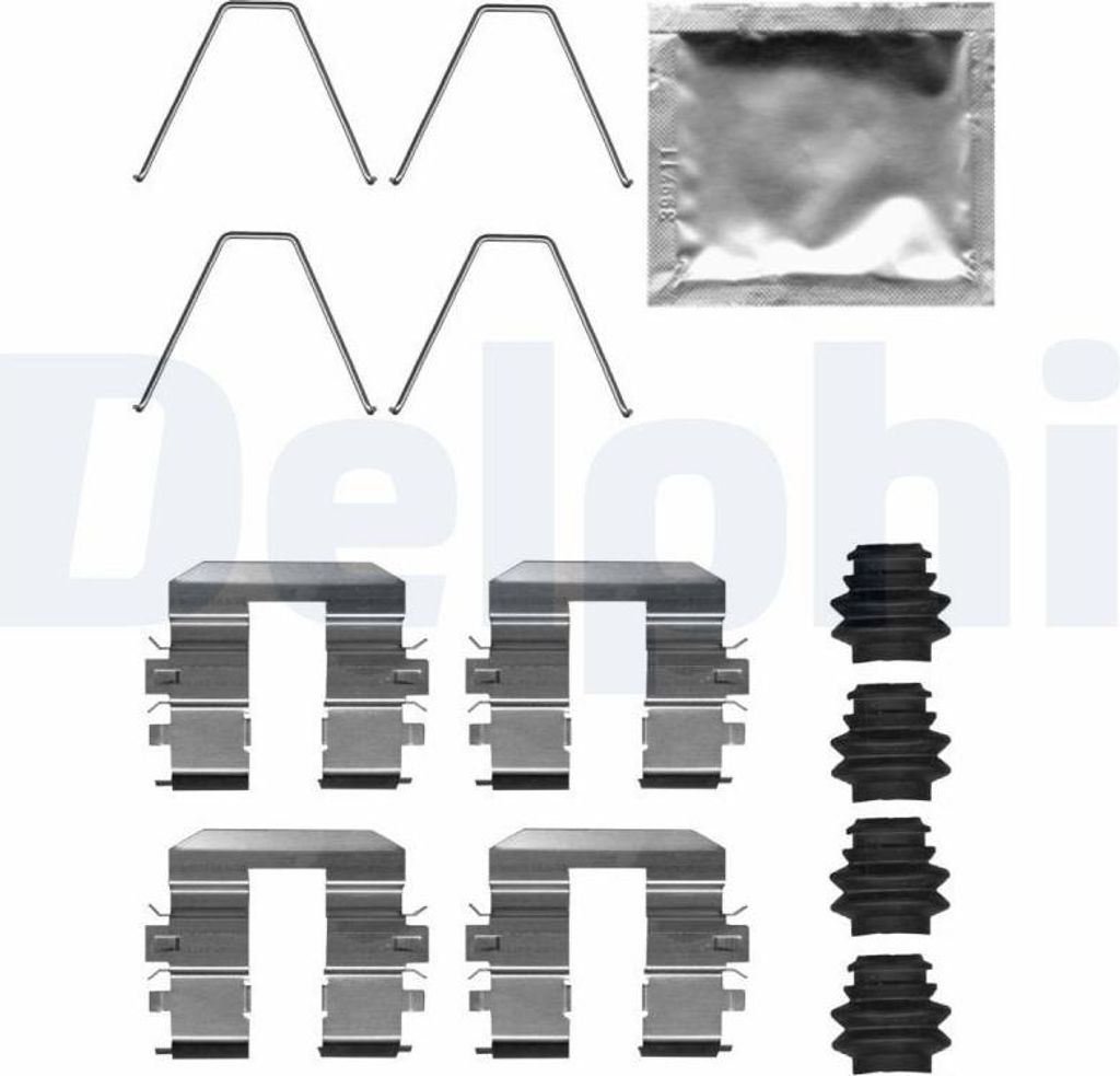 DELPHI LX0708 Zubehörsatz Scheibenbremsbelag Hinten für HYUNDAI Tucson (TL, TLE) für KIA Sportage (QL, QLE) für VOLVO XC70 II Kombi (136)