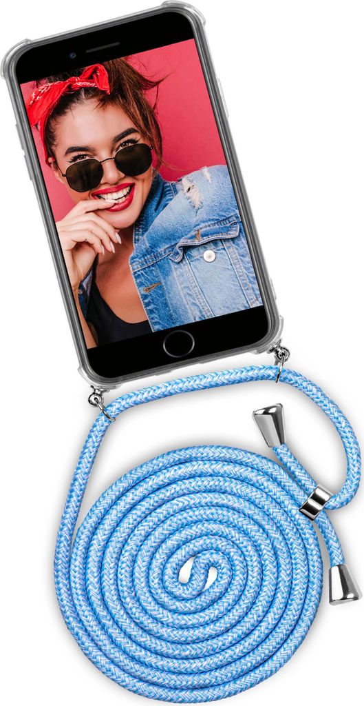 TWIST-Case + TWIST-Cord für iPhone 6S Plus / 6 Plus, Farbe:Chilly Jeans (Silber)