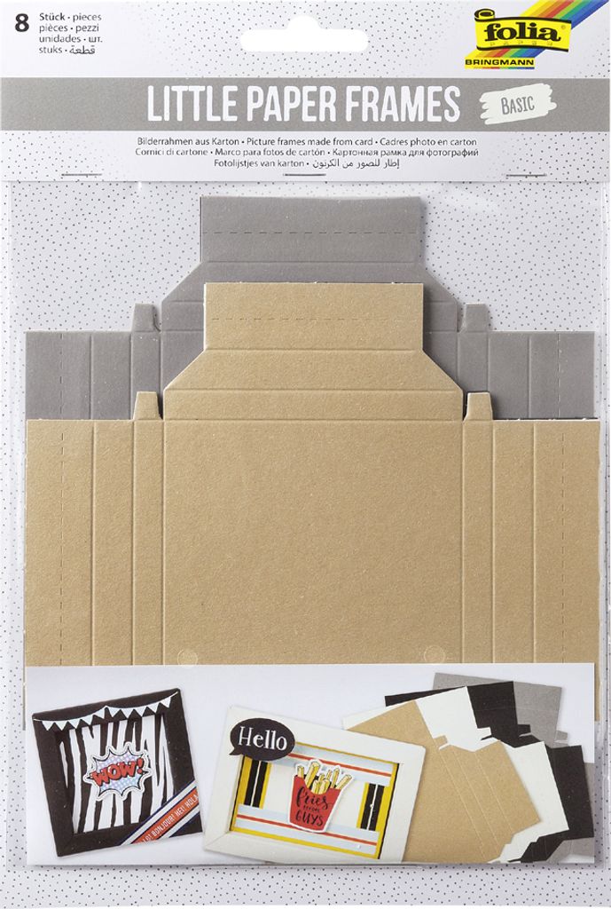 folia Bilderrahmenrohlinge Little Paper Frames BASIC 8 Stück