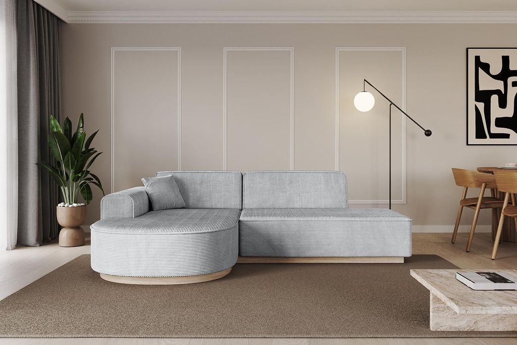 ALTDECOR Ecksofa in L-Form ARRIO-L1 -243x171x83 cm Grau - Corner Sofa Bett Eckcouch Couch Wohnlandschaft Cauchsofa