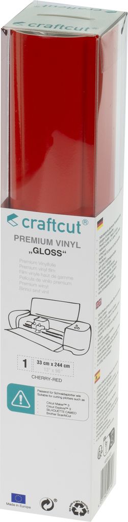 craftcut Premim Vinyl glänzend - 33 x 244 cm - Cherry-Red