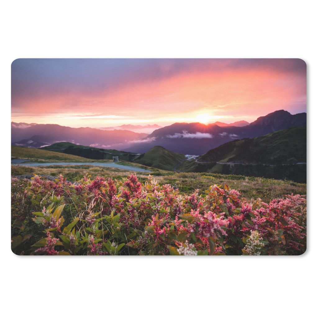 MuchoWow® Mauspad Mousepad Blumen - Berge - Landschaft - Produktbild 