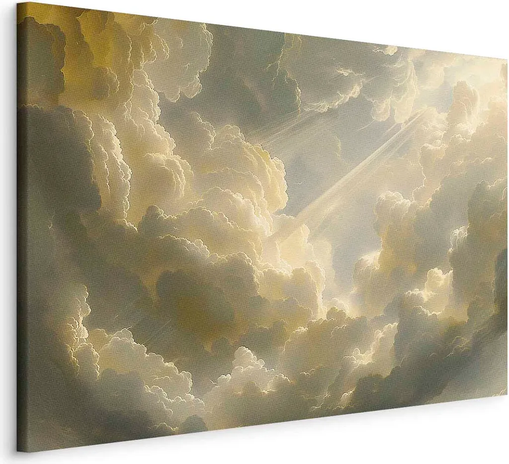 Italienischer Leinwand Leinwandbild - Incantevole gioco di colori su uno sfondo di nuvole 60x40 cm Muster b-H-10016-b-a