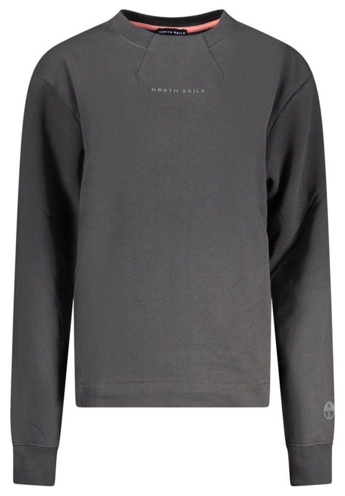 Damen Sweatshirt Schwarz - Langarmig mit Reliefdruck und Fleece