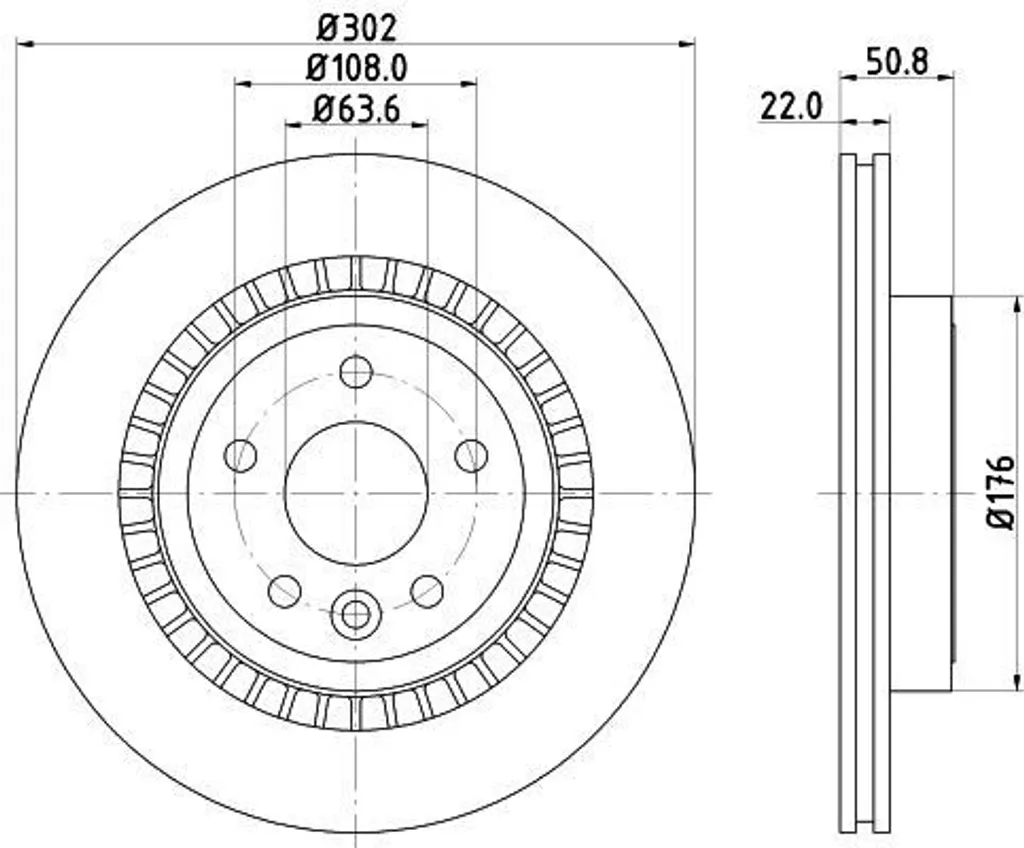 Disque de Frein HELLA 8DD 355 116-191 pour Volvo XC60 OE 31277357
