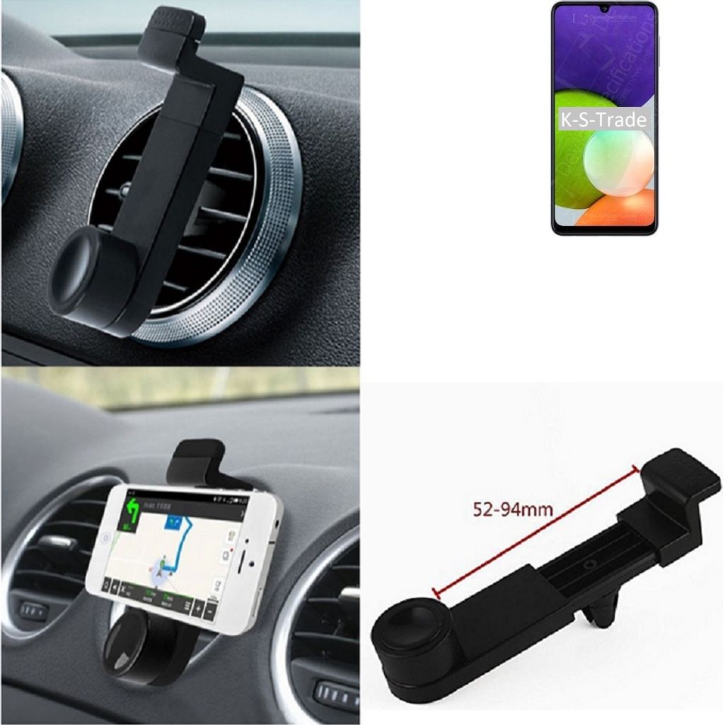 K-S-Trade Lüftungshalterung kompatibel mit Samsung Galaxy A22 5G KFZ-Halterung Autohalterung Handy-halterung Lüftungsgitter Lüftungsschlitze