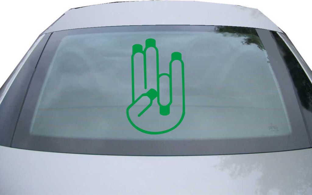 Indigos UG - Aufkleber Heckscheibe & Motorklappe DE2545 - grün - 600x366 mm - The Shocker Hand - Auto Scheiben Fenster Heckklappe Tuning Racing JD...