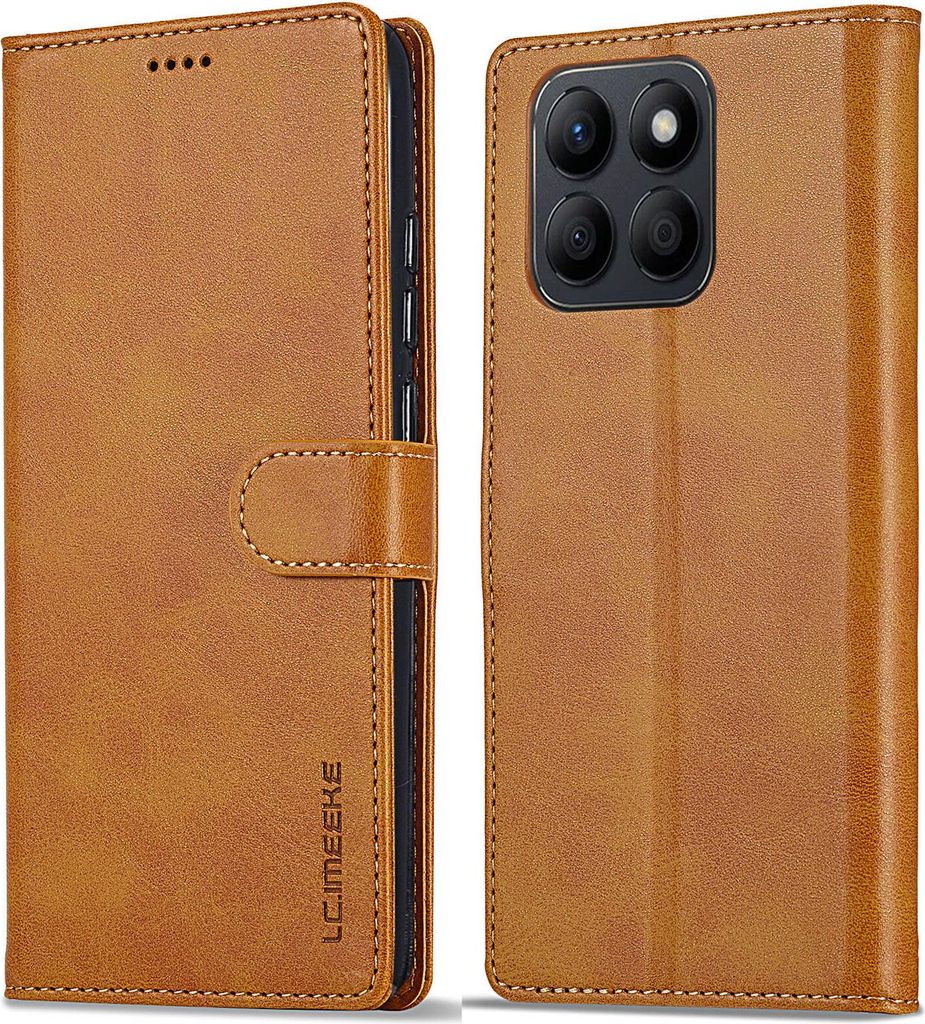 Hülle für Honor X8B, Klapphüllen Brieftasche Leder Magnetverschluss Ständer Schutzhülle Gelb