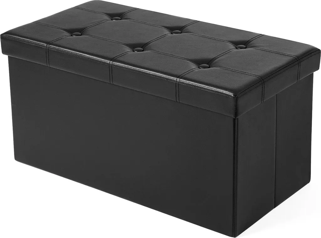 Banc noir 76 cm similicuir - Solution gain de place pour petit espace