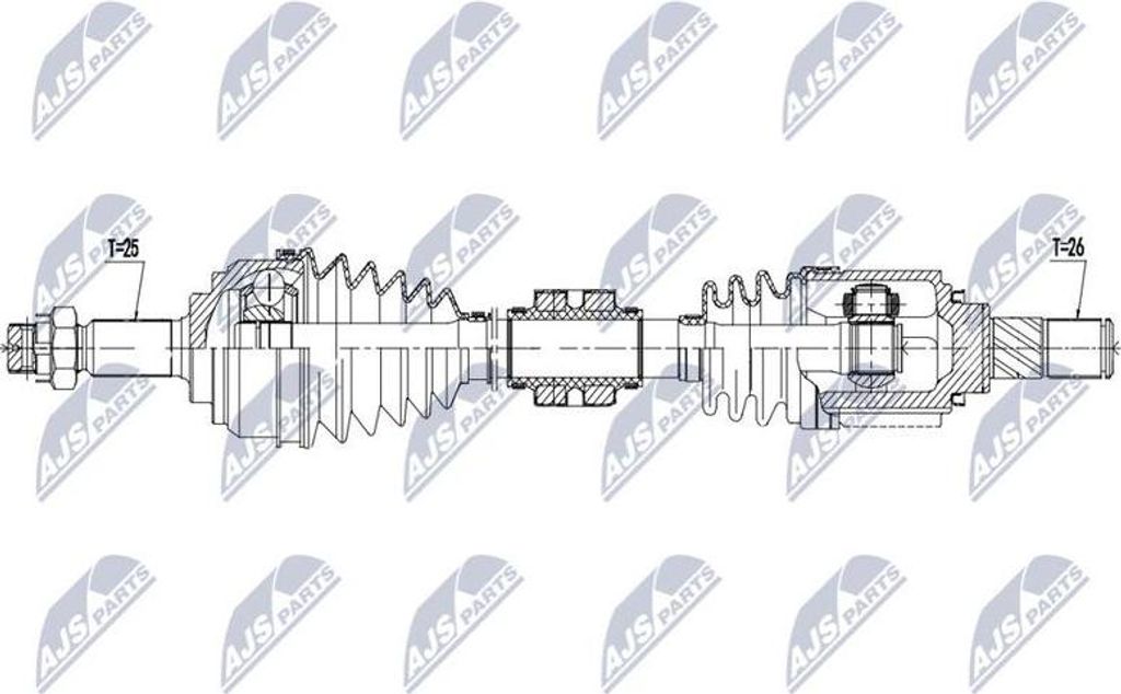 NTY NPW-NS-136 Antriebswelle OE 391011HS0B kompatibel mit Micra