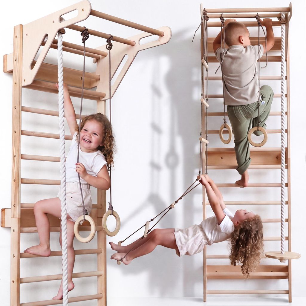 Goodevas Kinder Klettergerüst zur Wandmontage: Montessori Produktbild 