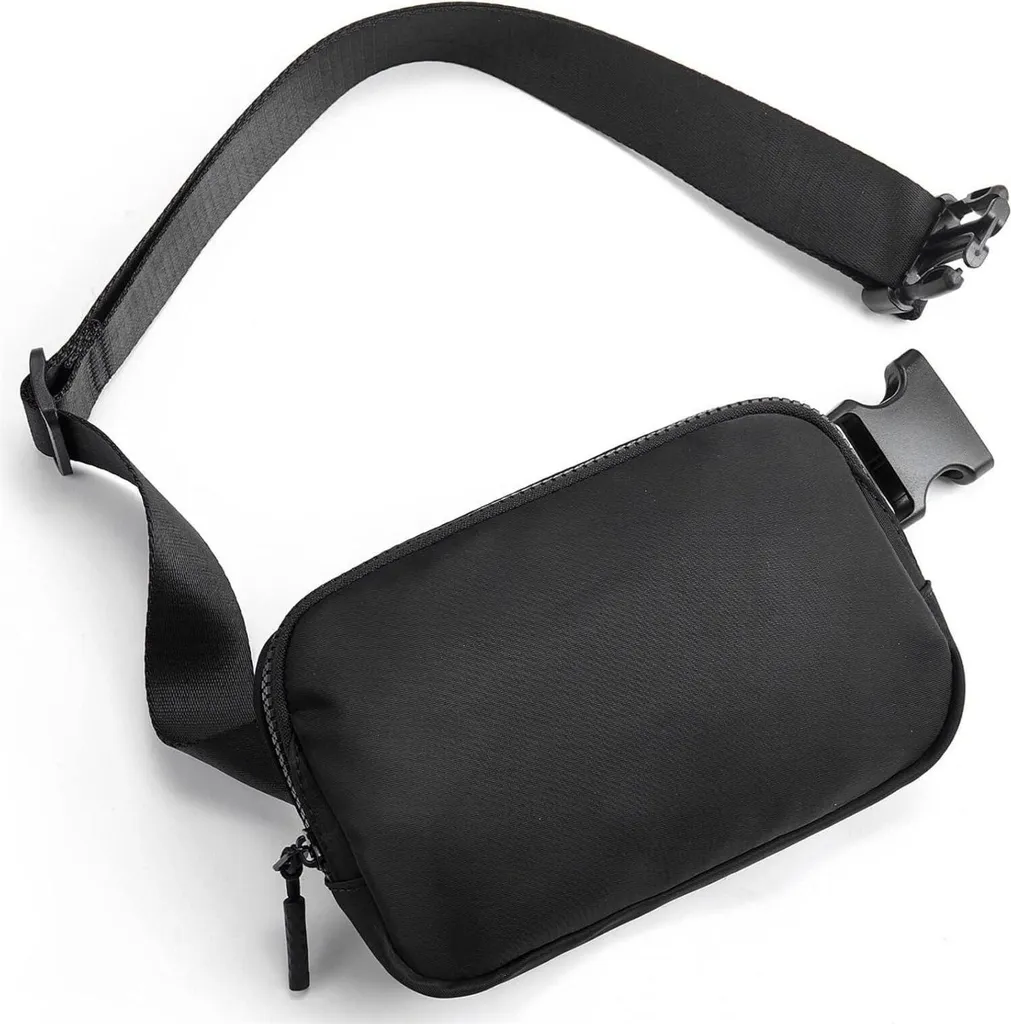 Sac Ventral Telena Noir Unisexe Sport Sac de Hanche et Sacoche Croisée