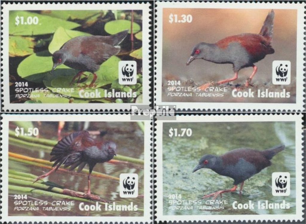 Briefmarken Cookinseln 2014 Mi 1993-1996 (kompl.Ausg.) postfrisch Südseesumpfhuhn