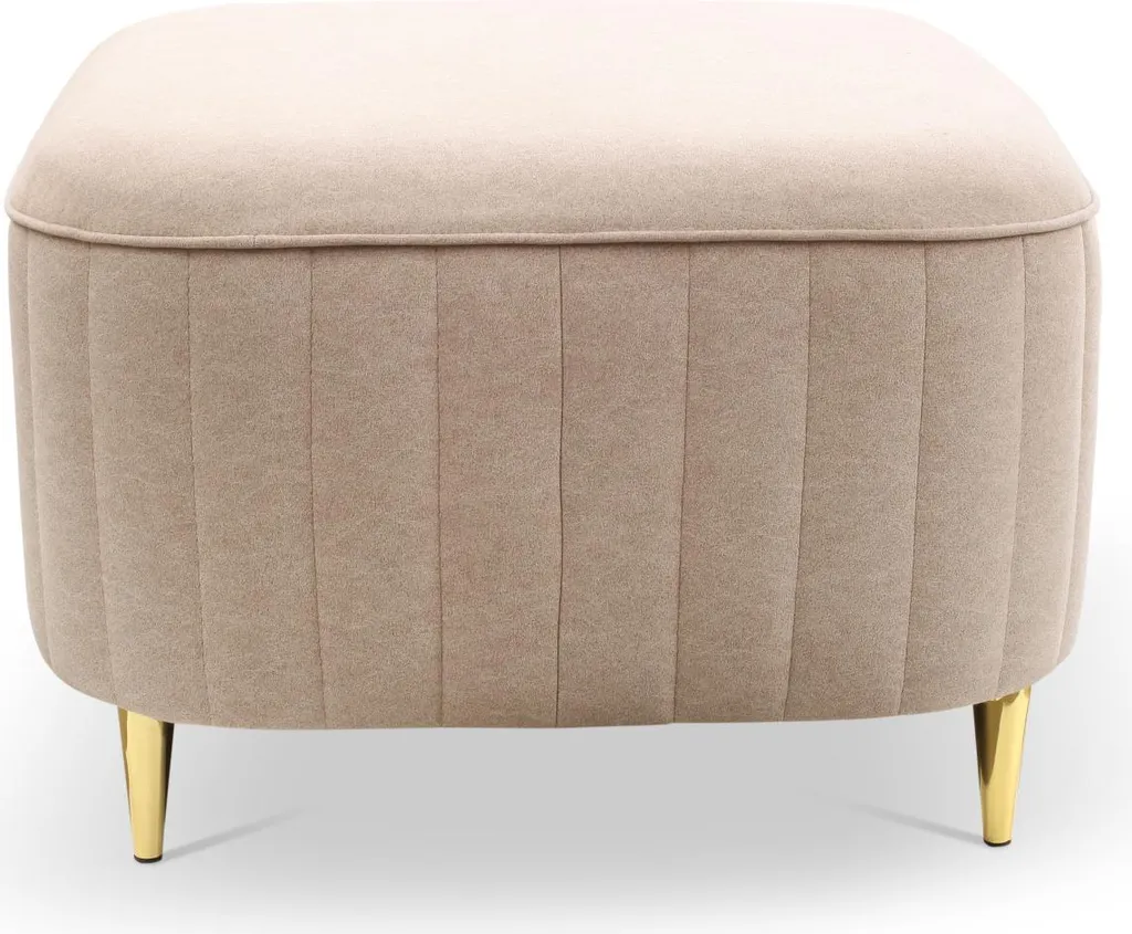 Pouf et tabouret de salon beige KAMPLO - Siège d'appoint rembourré