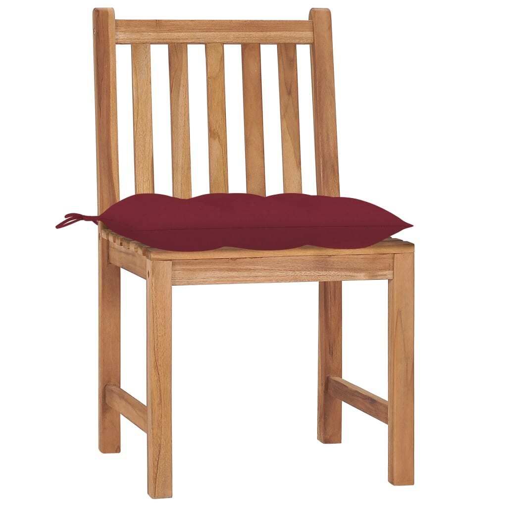 "im Sonderangebot"Stuhl Terrasse - Gartenstühle 2er set - Balkonmöbel - Campingstuhl elegantes Design - mit Kissen Massivholz Teak - 50x53x90cm -...