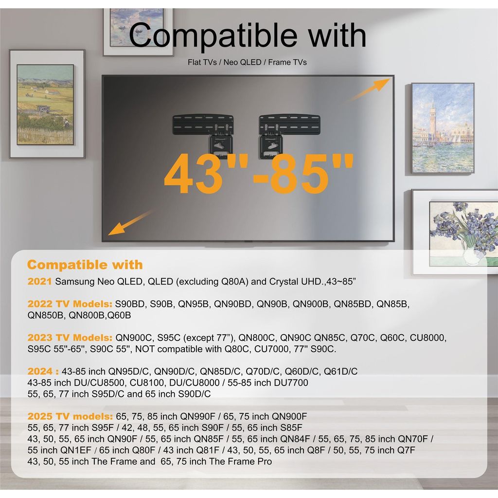 Support mural Slim Fit pour Samsung TV, Xantron SF01 Image du produit 