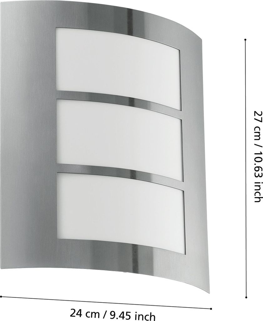 EGLO Applique murale d'extérieur City 60 W argent 88139 Image du produit 