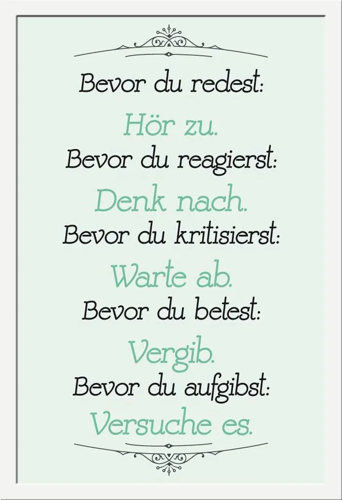 Wall Art Shinsuke®: Poster Motivazionale + Cornice MDF Bianca