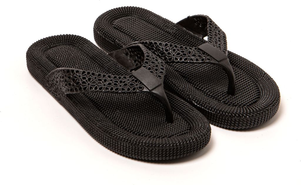 BRASILERAS Damen Sandalen mit rutschfester Sohle bequem schuhe für strand/schwimmbad/stadt schwarz 38 EU - UBFOPE