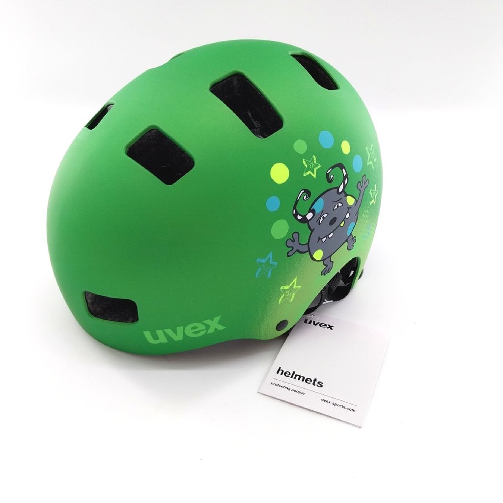uvex kid 3 cc - robuster Fahrradhelm für Kinder- individuelle Größenanpassung - optimierte Belüftung - green matt - 55-58 cm
