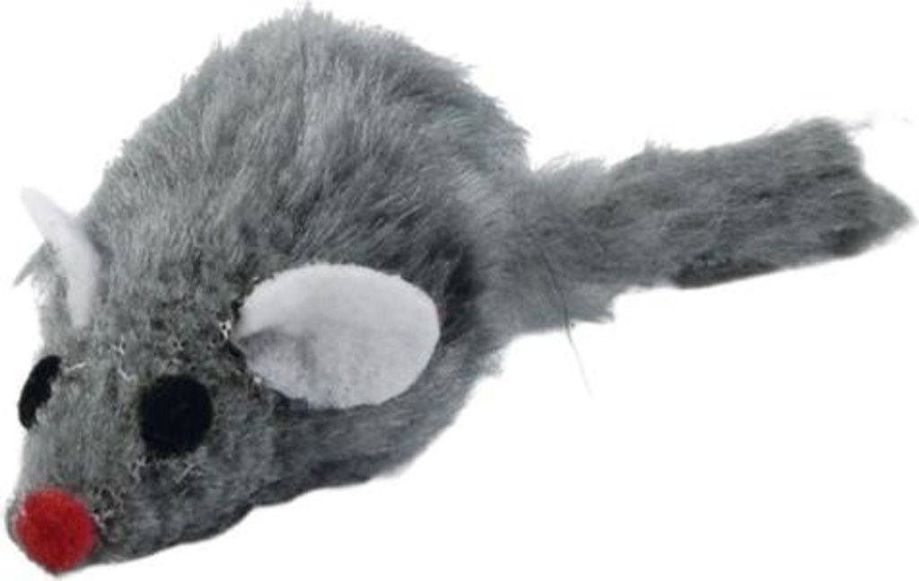 Beeztees Katzenspielzeug Kurzhaar Maus Plüsch grau Produktbild 