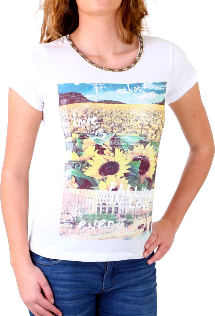 Madonna T-Shirt Damen "TIRIL" Rundhals mit Perlen Sunflower Produktbild 
