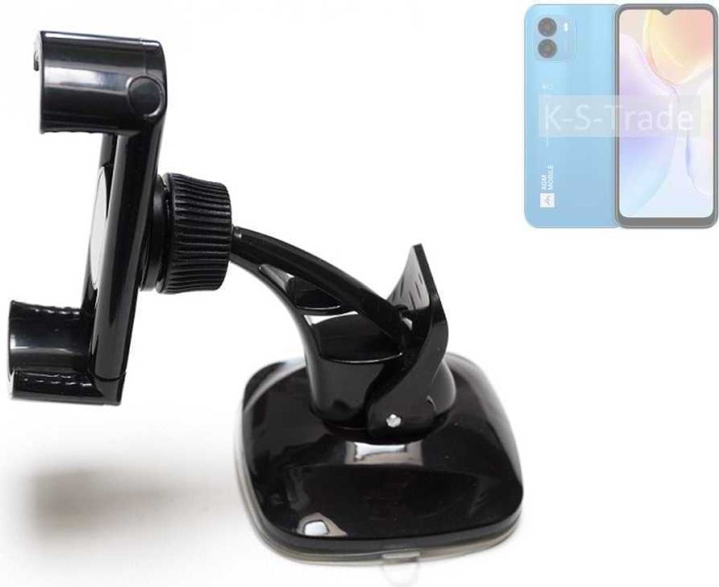 K-S-Trade kompakte Handy-Halterung Windschutzscheibe kompatibel mit AGM Note N1 Lite Armaturenbrett schwarz Autohalterung KFZ Halter