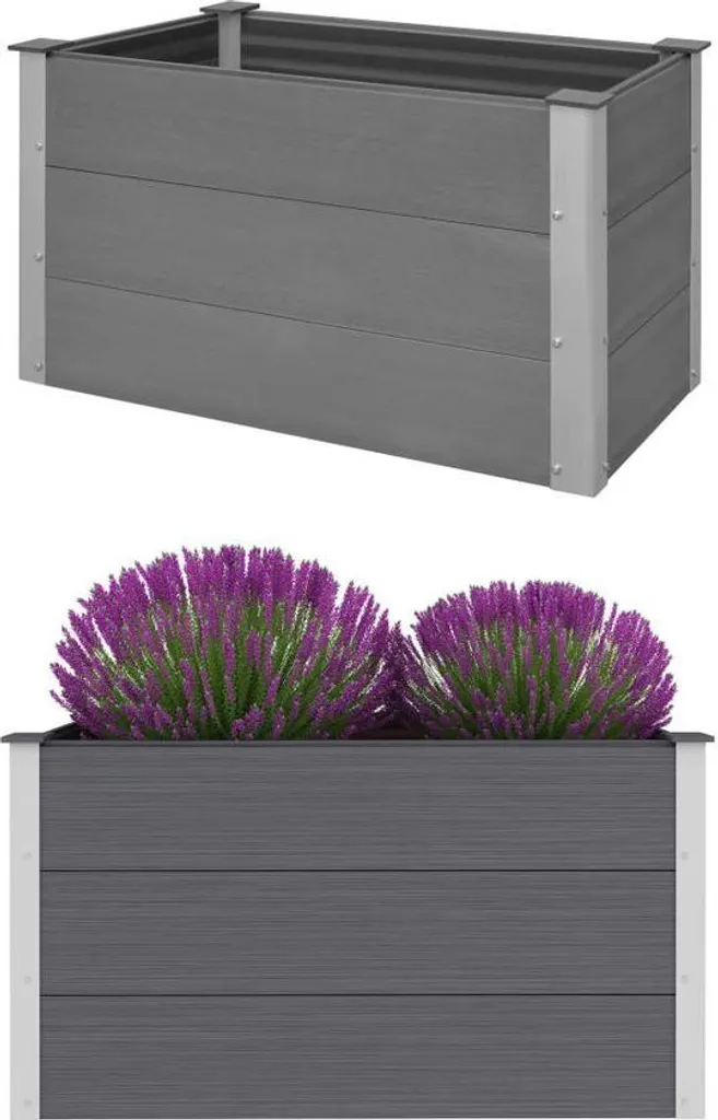 Carré Potager Surélevé en Composite Gris Dioche pour Jardin et Balcon