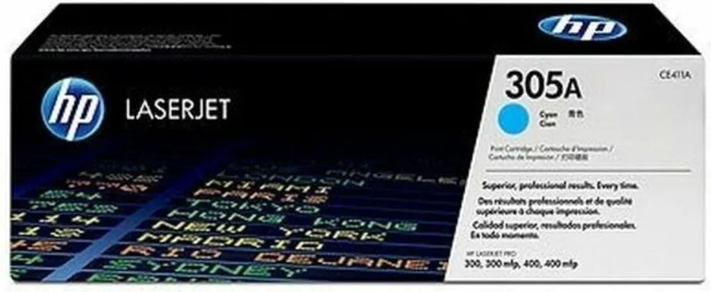 Toner HP 305A Cyan Authentique en Pack de 4 pour un Rendu Couleur Éclatant