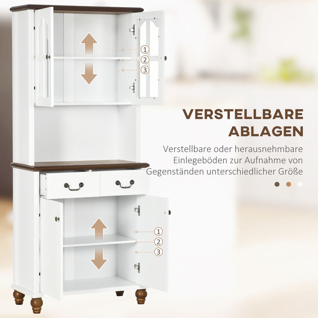 HOMCOM Szafka kuchenna, bufet kuchenny z 2 szufladami, Zdjęcie produktu 5
