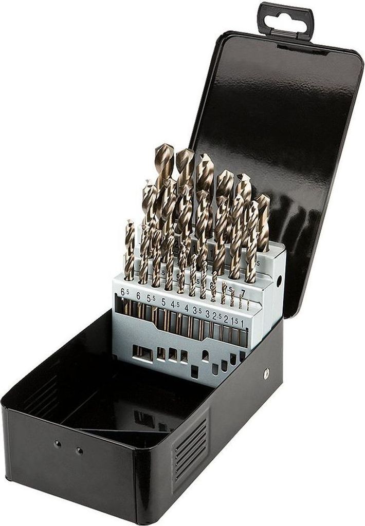 HSS-Co-Metallbohrerset 1,0–13,0 mm, 25 Stück, Graphite