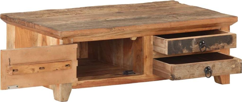 vidaXL Couchtisch 90x50x31 cm Recyceltes Massivholz