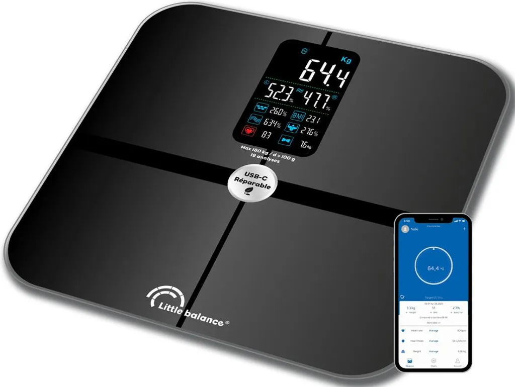 Balance Connectée Impédancemètre Cardio X4 Little Balance USB-C Noir