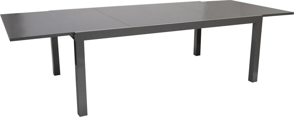 Großer Gartentisch Ausziehtisch Glas/Aluminium grau Produktbild 