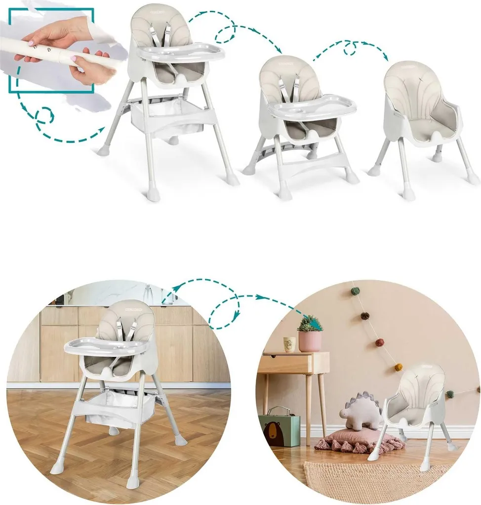 Petite table avec chaise Milo grise - Design épuré et bois robuste - 5