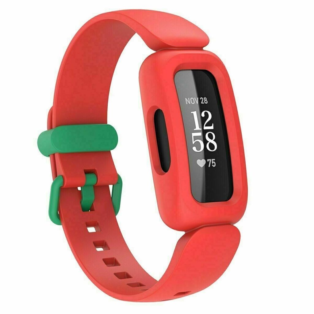 Strap-it Fitbit Ace 3 Silikonarmband (Rot/Grün)