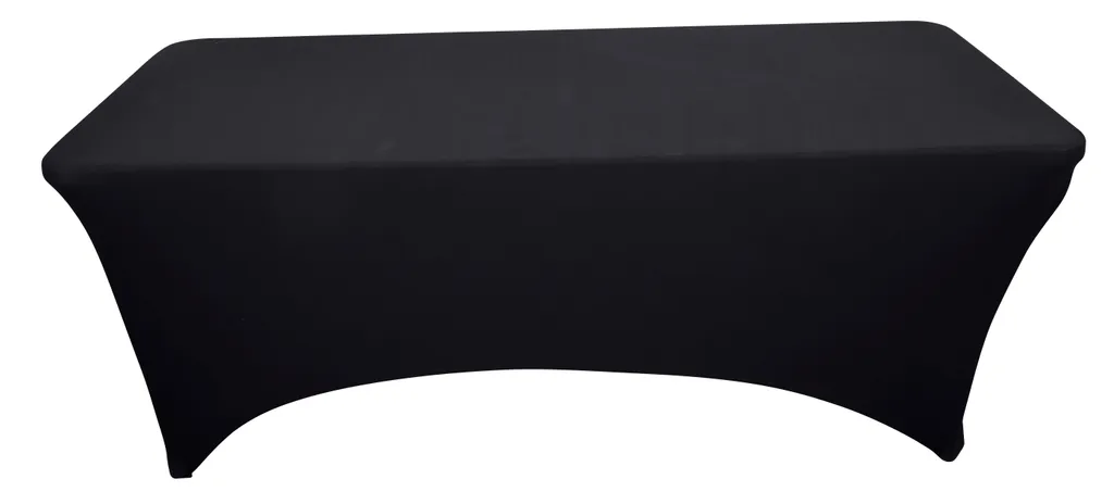 Nappe de réception élastique noire pour table de jardin et buffet 6ft