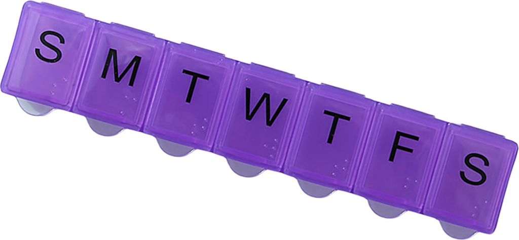 Pillendose mit Fächern, 7 Fächer, wöchentlich, transparenter Deckel, Datumsaufdruck, staubdicht, feuchtigkeitsbeständig, tragbar, für unterweg...