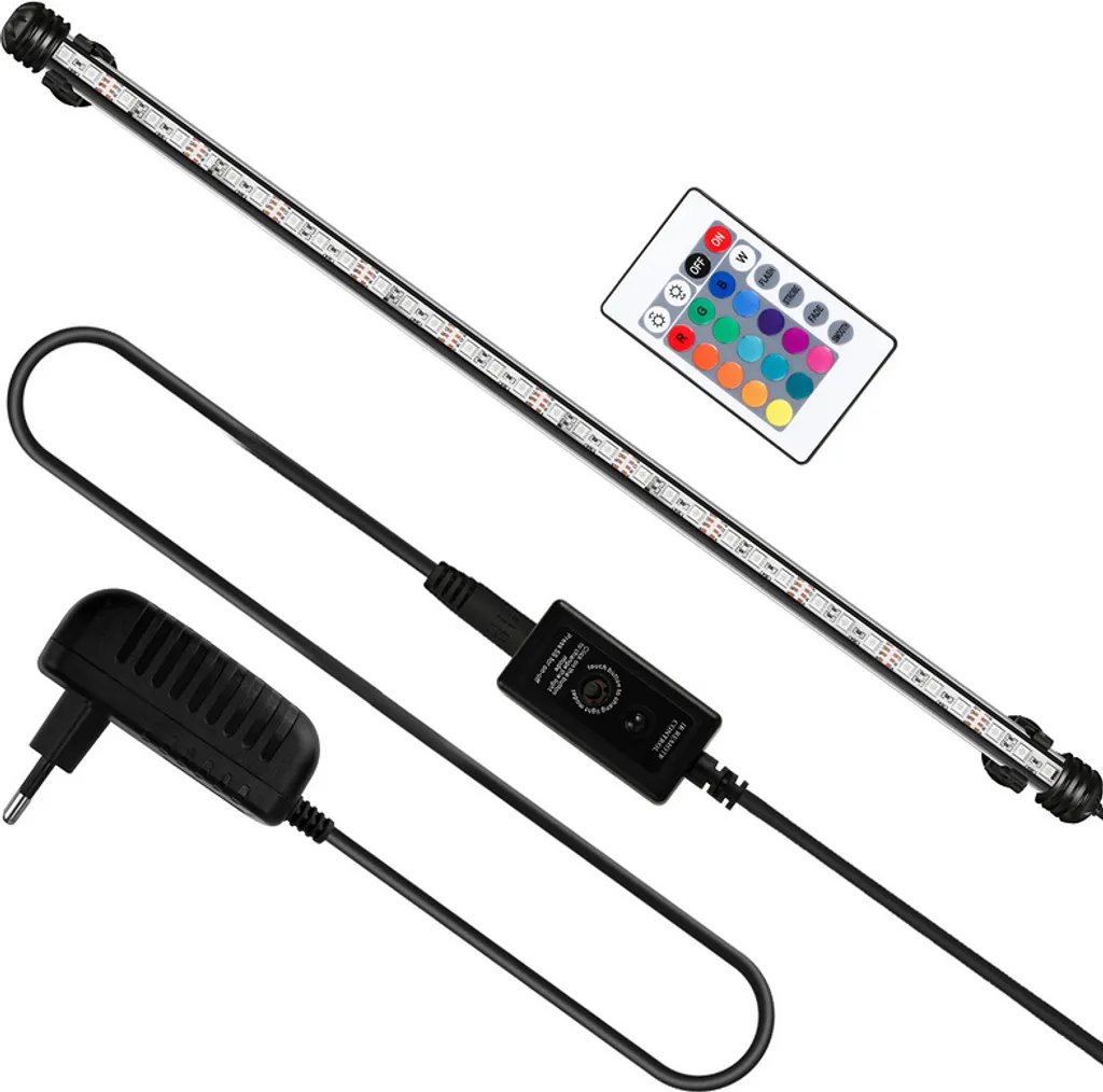 Spot LED Aquarium RGB 57cm Haute Luminosité pour Tortues et Eau Douce 12W