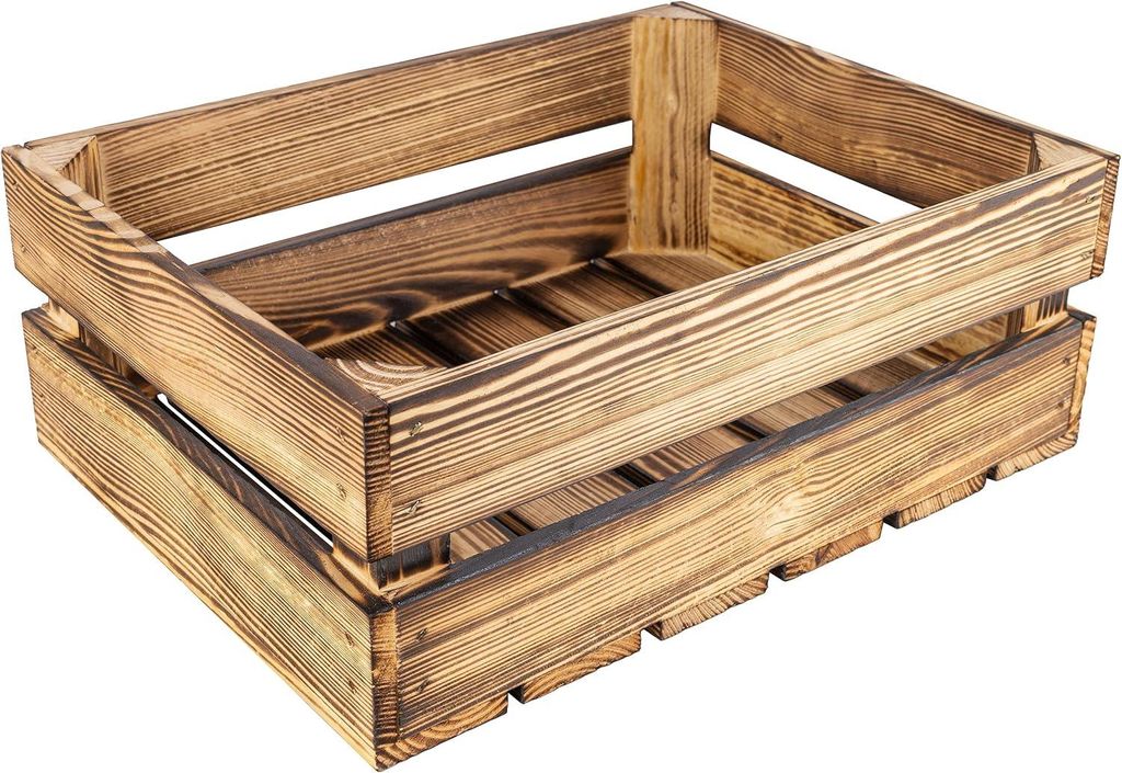Creative Deco Dřevěná Opálená Truhla | 40 x 30 x 15 cm | Obrázek produktu 